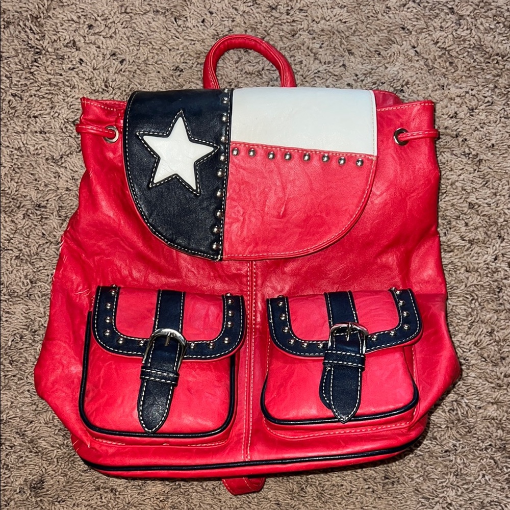 Montana West Red, White & Blue Backpack with Star Design